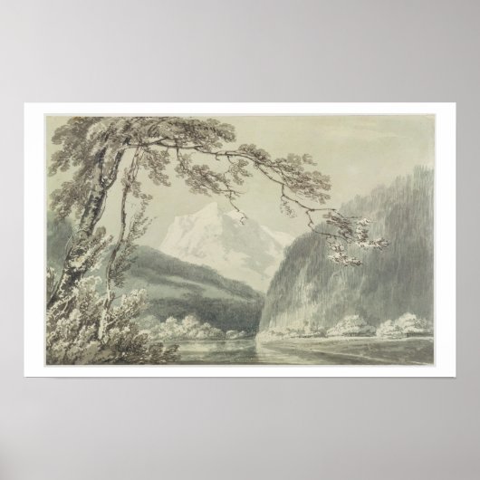 Near Grindelwald, c.1796 (blauwe en grijze was ove Poster (Voorkant)