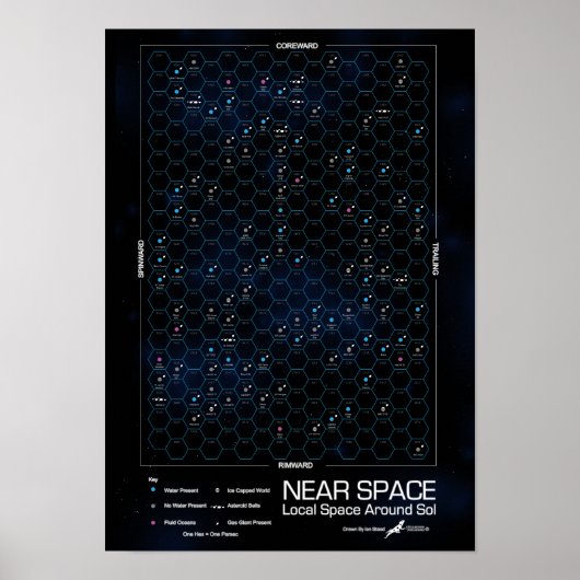 Near Space Hexagon Poster Star-Map (Voorkant)