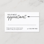 Neat Arrow Black White Minimal voor volgende afspr Afsprakenkaartje (Voorkant)