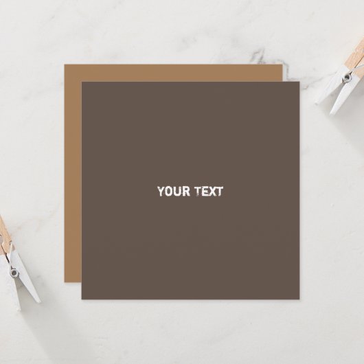 Neat Brown Monochrome moderne Vibe QR-code Kaart (Voorkant / Achterkant in situ)