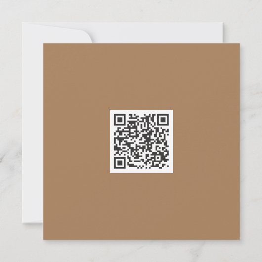 Neat Brown Monochrome moderne Vibe QR-code Kaart (Achterkant)