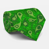 Neat Green Irish Shamrock Paisley Pattern Stropdas (Opgerold)