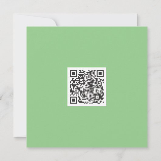 Neat Green Monochrome Moderne Vibe QR-code Kaart (Achterkant)
