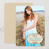 Neat Little Bow Photo Afstuderen Invitation Kaart (Voorkant / Achterkant)