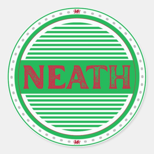Neath City Pride Embleem – Welshe Identiteit Ronde Sticker (Voorkant)