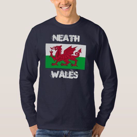 Neath, Wales with Welsh flag T-shirt (Voorkant)