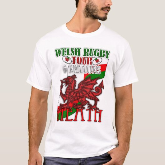 Neath - Welsh Rugby 6 Nations Tour, Welsh Dragon T-shirt (Voorkant)