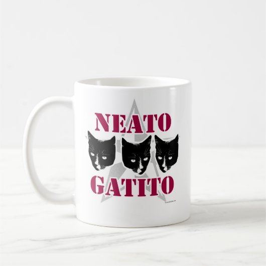 Neato Gatito Sassy Cat Slogan Fun Art Design Koffiemok (Links)