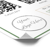 Neatral sage groen 2 QR codes zakelijke scan te be Poster (Hoek)