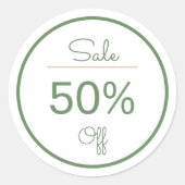 Neatral sage groene winkel promotie verkoop sticke ronde sticker (Voorkant)