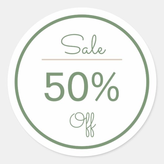 Neatral sage groene winkel promotie verkoop sticke ronde sticker (Voorkant)