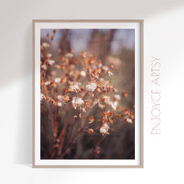 Neatral warme herfst wilde bloem vrouwelijke muurk poster