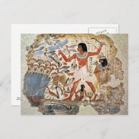 Nebamun jaagt in de marsharia met zijn vrouw briefkaart (Voorkant / Achterkant)