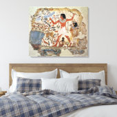 Nebamun jaagt in de marsharia met zijn vrouw canvas afdruk (Insitu (Slaapkamer))