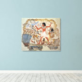 Nebamun jaagt in de marsharia met zijn vrouw canvas afdruk (Insitu (Houten vloer))