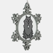 Nebelung Cat Cartoon Tin Sneeuwvlok Ornament (Links)