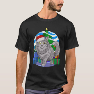 Nebelung Cat Cute Santa Christmas Tree Decor T-shirt