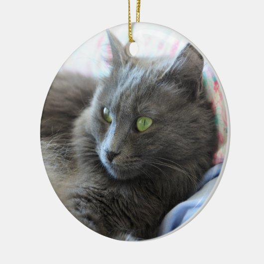 Nebelung cat keramisch ornament (Links)