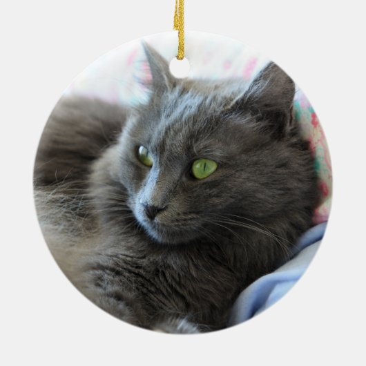 Nebelung cat keramisch ornament (Achterkant)