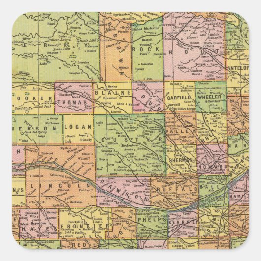 Nebraska 2 vierkante sticker (Voorkant)