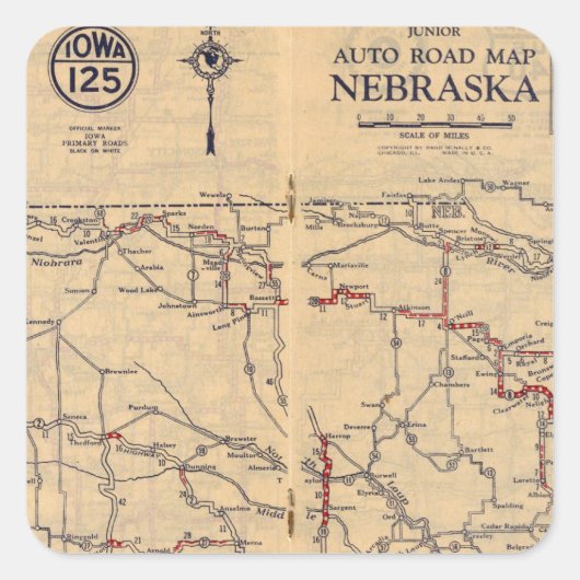 Nebraska 2 vierkante sticker (Voorkant)