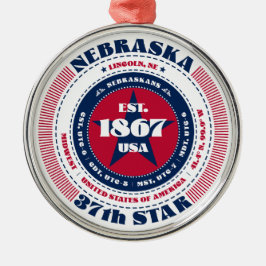 Nebraska 37e staat kerstversiering metalen ornament