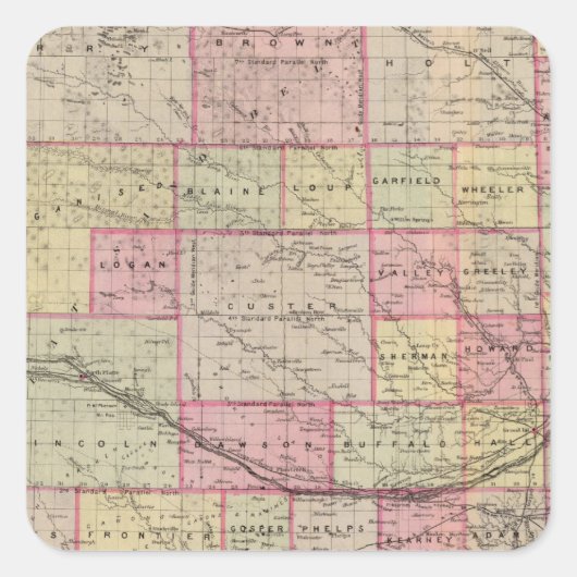 Nebraska 3 vierkante sticker (Voorkant)