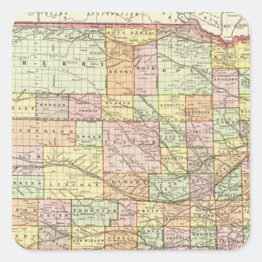 Nebraska 4 vierkante sticker (Voorkant)