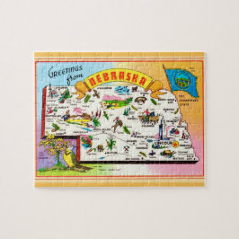 Nebraska 8x10 ansichtkaart kaart puzzel