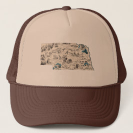 Nebraska  Afbeelding Map Baseball Style Trucker Pet