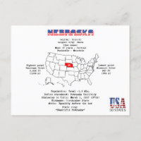 Nebraska Amerikaanse staat op een kaart en nuttige
