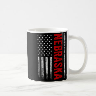 Nebraska Amerikaanse vlag retro voor mannen die Koffiemok