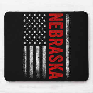 Nebraska  Amerikaanse vlag retro voor mannen die Muismat