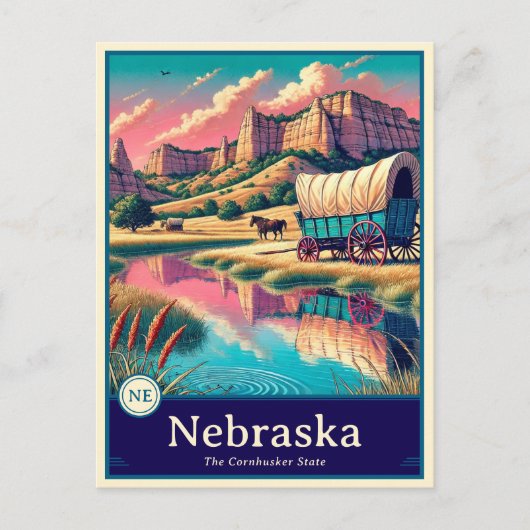 Nebraska | Anime Style Cel Shaded Briefkaart (Voorkant)