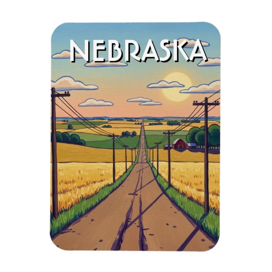 Nebraska Ansichtkaart Magneet (Verticaal)