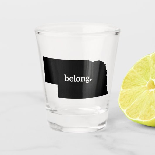 Nebraska Belong State Map Shot Glas (Voorkant)