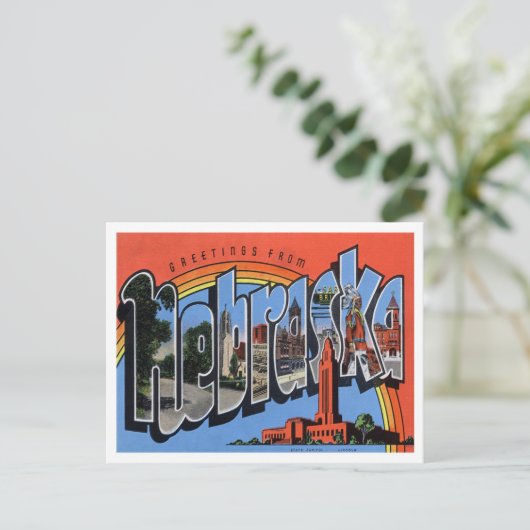 Nebraska  Big Letters Briefkaart (Staand voorkant)