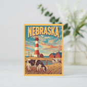 Nebraska Boerderij Vintage Travel Briefkaart (Staand voorkant)