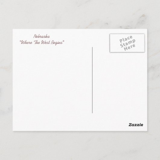 Nebraska Briefkaart (Achterkant)
