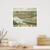 Nebraska City, NE Panoramic Map - 1868 Poster (Keuken)