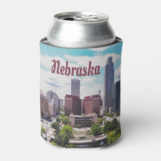 Nebraska City Skyline Omaha Blikjeskoeler (Blikje Voorkant)