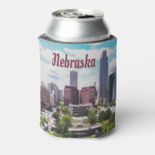 Nebraska City Skyline Omaha Blikjeskoeler (Blikje Achterkant)