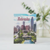 Nebraska City Skyline Omaha Briefkaart (Staand voorkant)