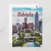 Nebraska City Skyline Omaha Briefkaart (Voorkant / Achterkant)