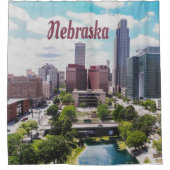 Nebraska City Skyline Omaha Douchegordijn (Voorkant)