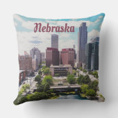 Nebraska City Skyline Omaha Kussen (Achterkant)