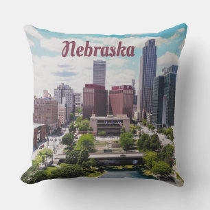 Nebraska City Skyline Omaha Kussen