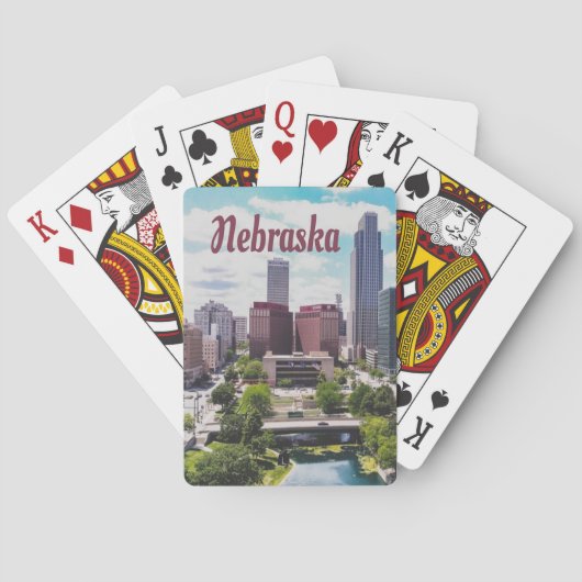 Nebraska City Skyline Omaha Pokerkaarten (Achterkant)