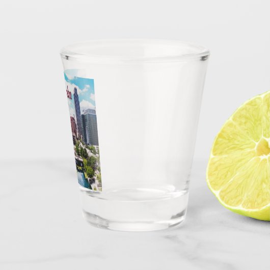 Nebraska City Skyline Omaha Shot Glas (Rechts)