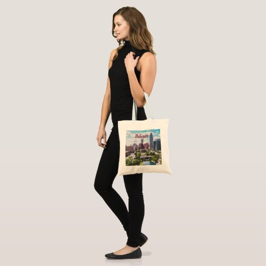 Nebraska City Skyline Omaha Tote Bag (Voorkant (model))